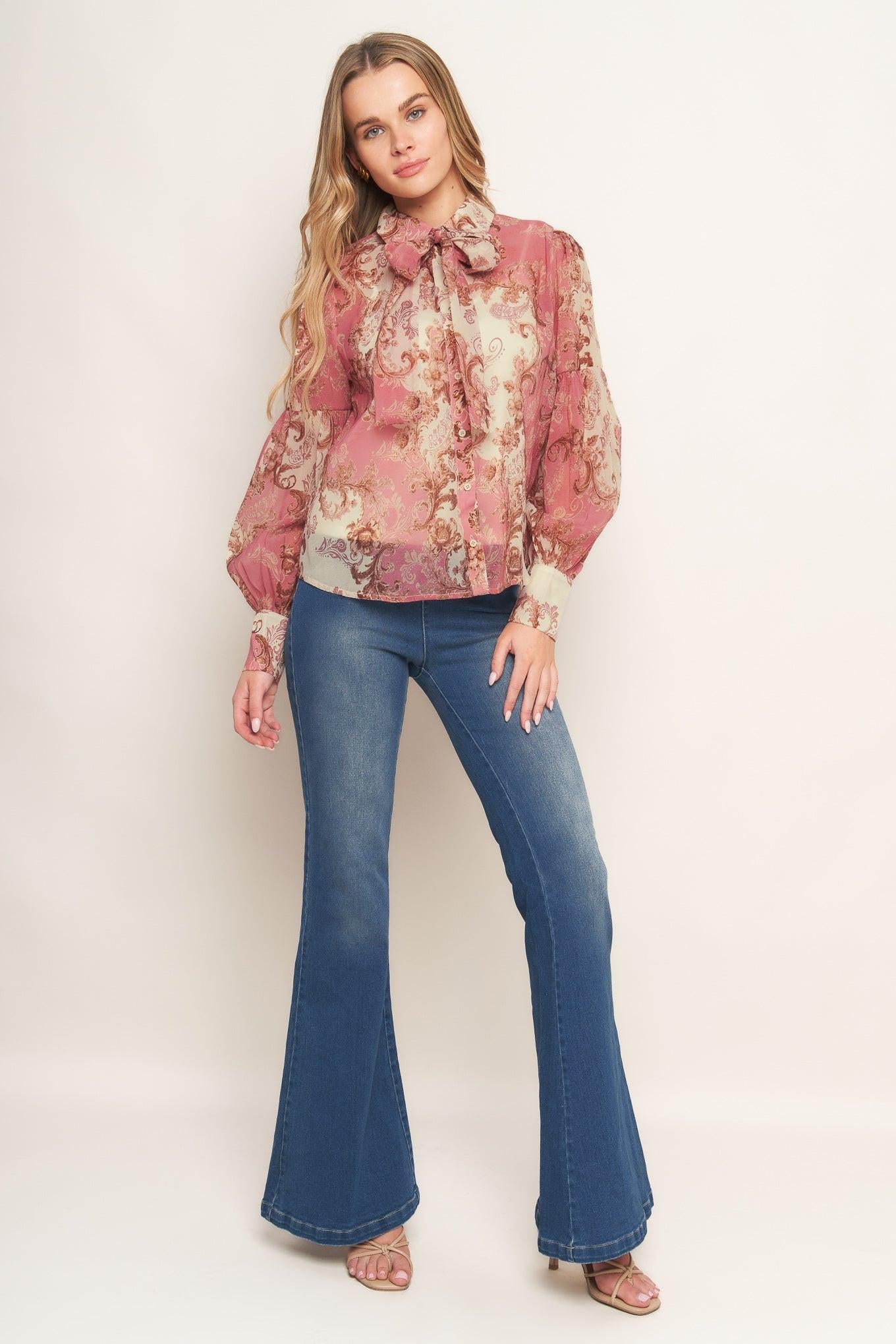 Rococo Rose Woven Top