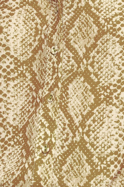 Retro Chic Taupe Woven Top