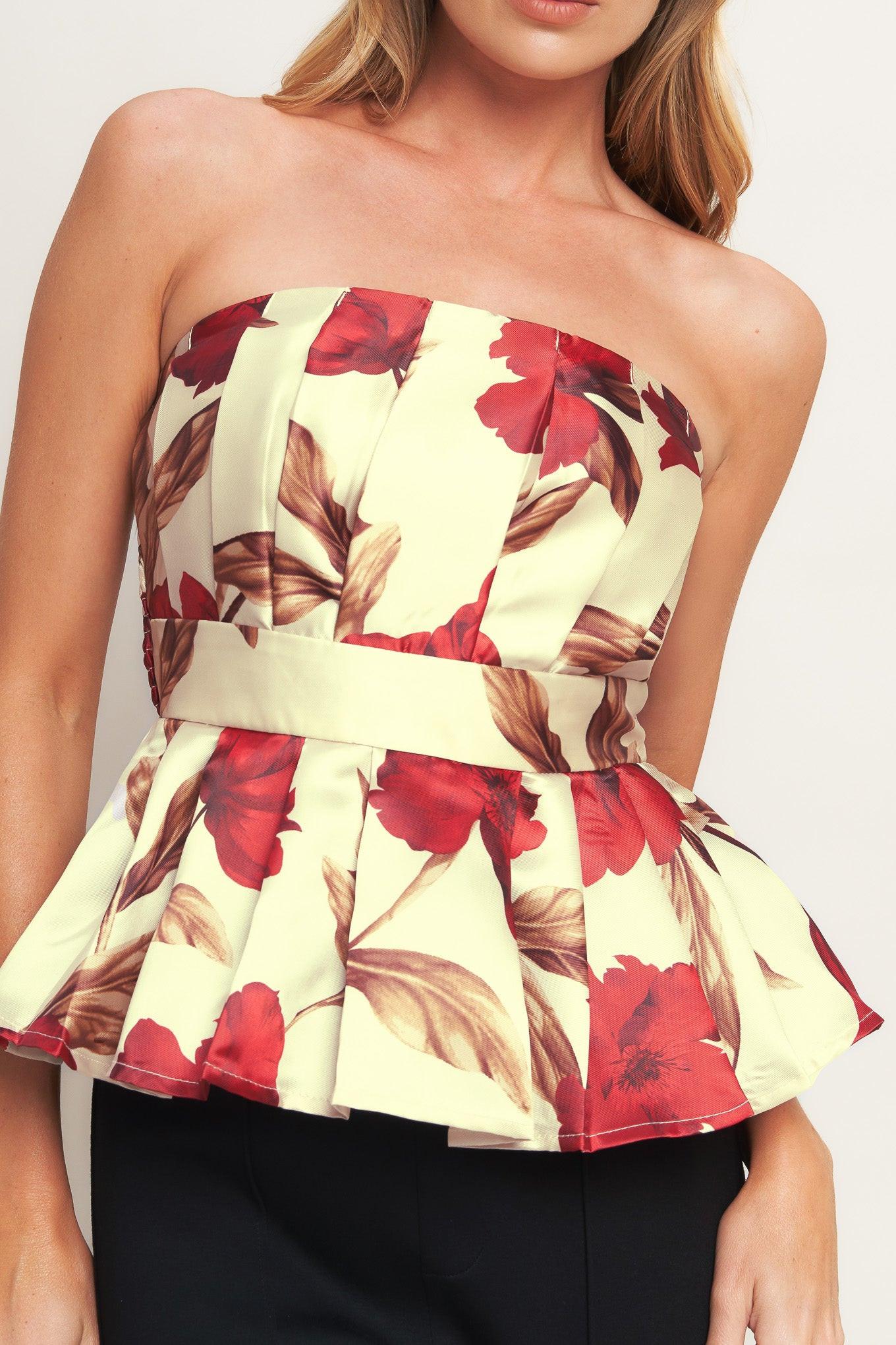 Holiday Blossom Woven Top