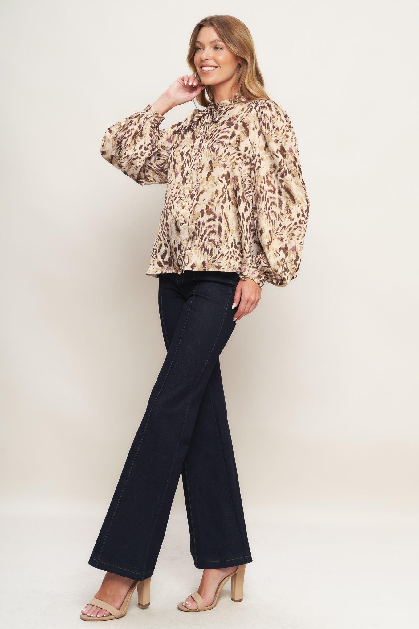 Wild Chic Cream Woven Top