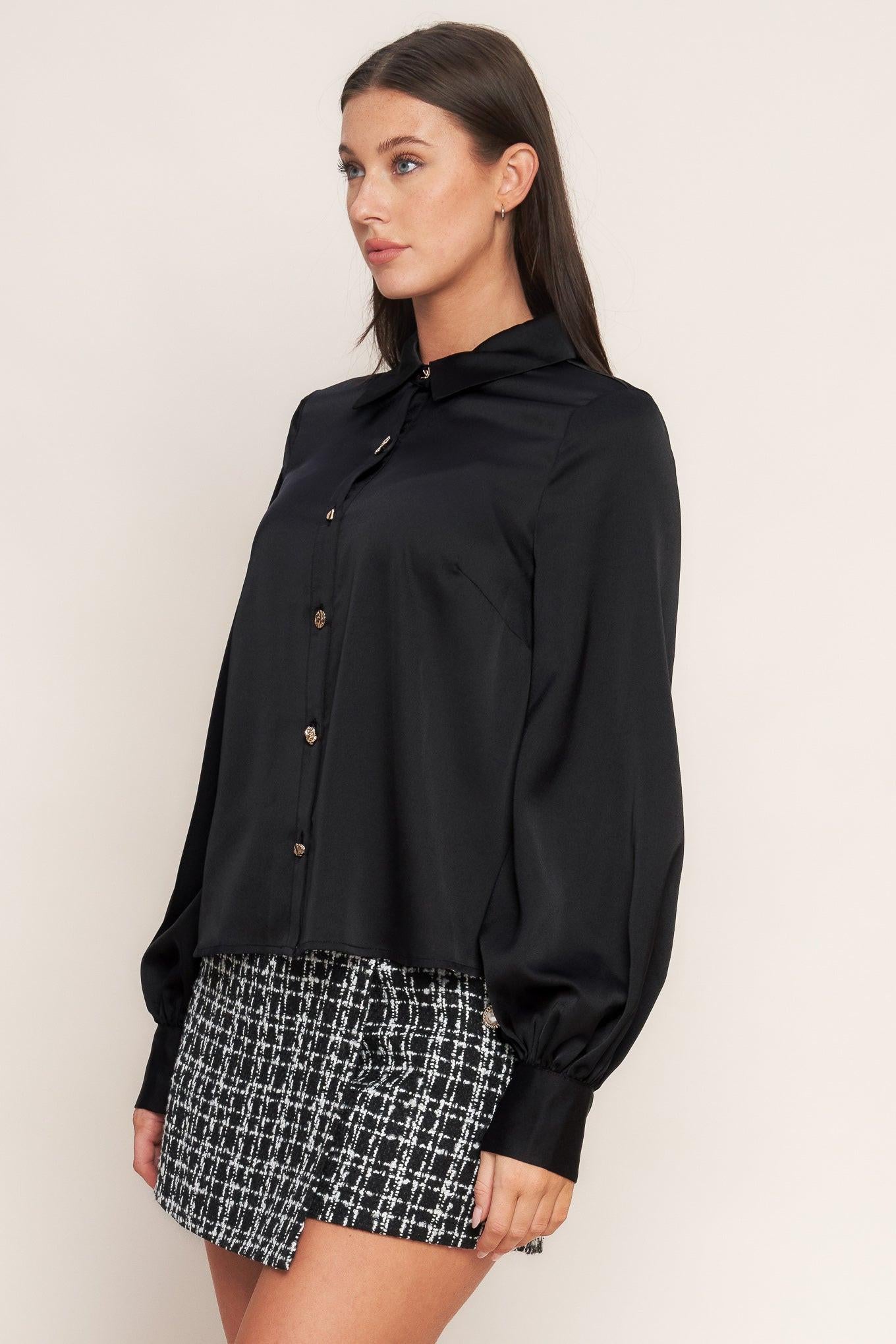 Black Orbit Woven Top