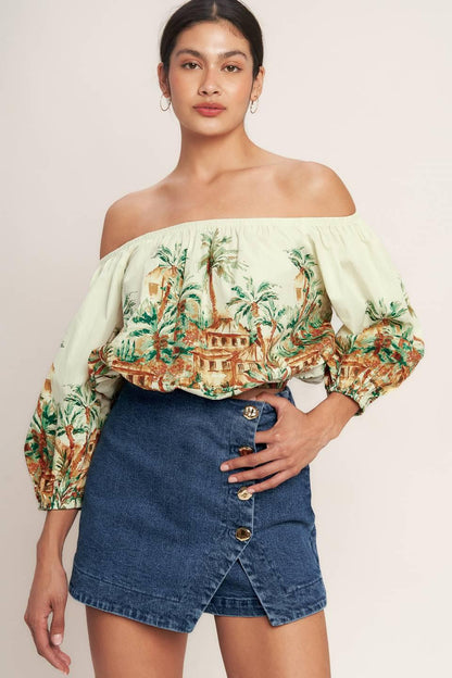 Island Time Only Woven Crop Top