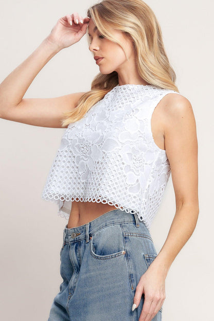 Love at First Woven Lace Top