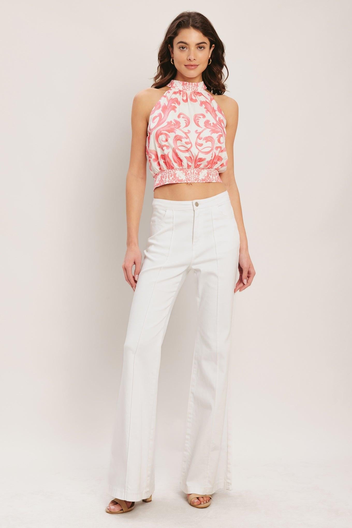 Amalfi Sunset Halter Woven Top