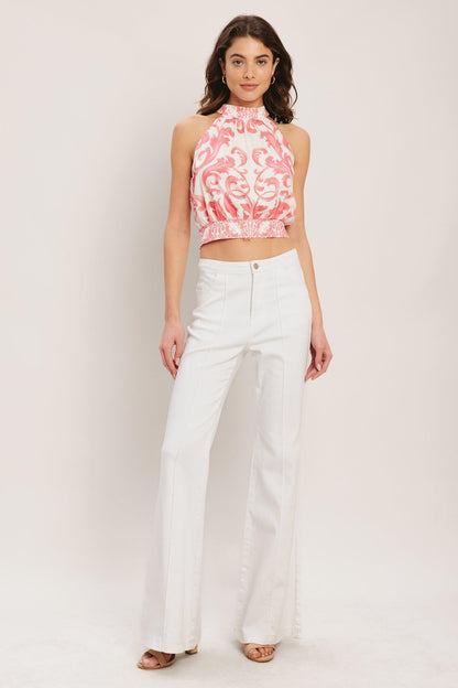Amalfi Sunset Halter Woven Top