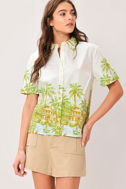 Palm Current Woven Top