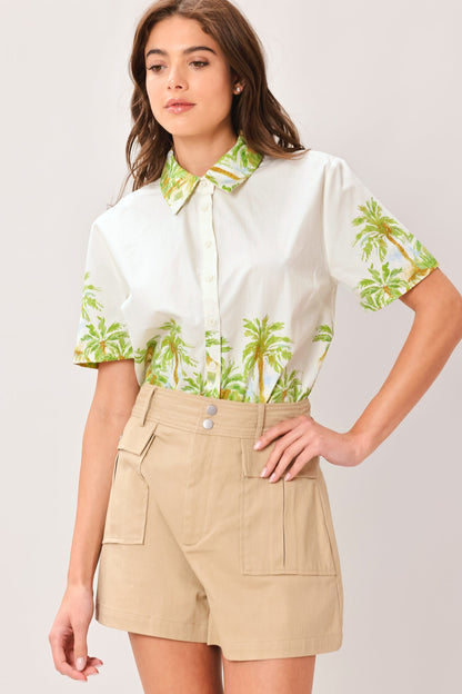 Palm Current Woven Top