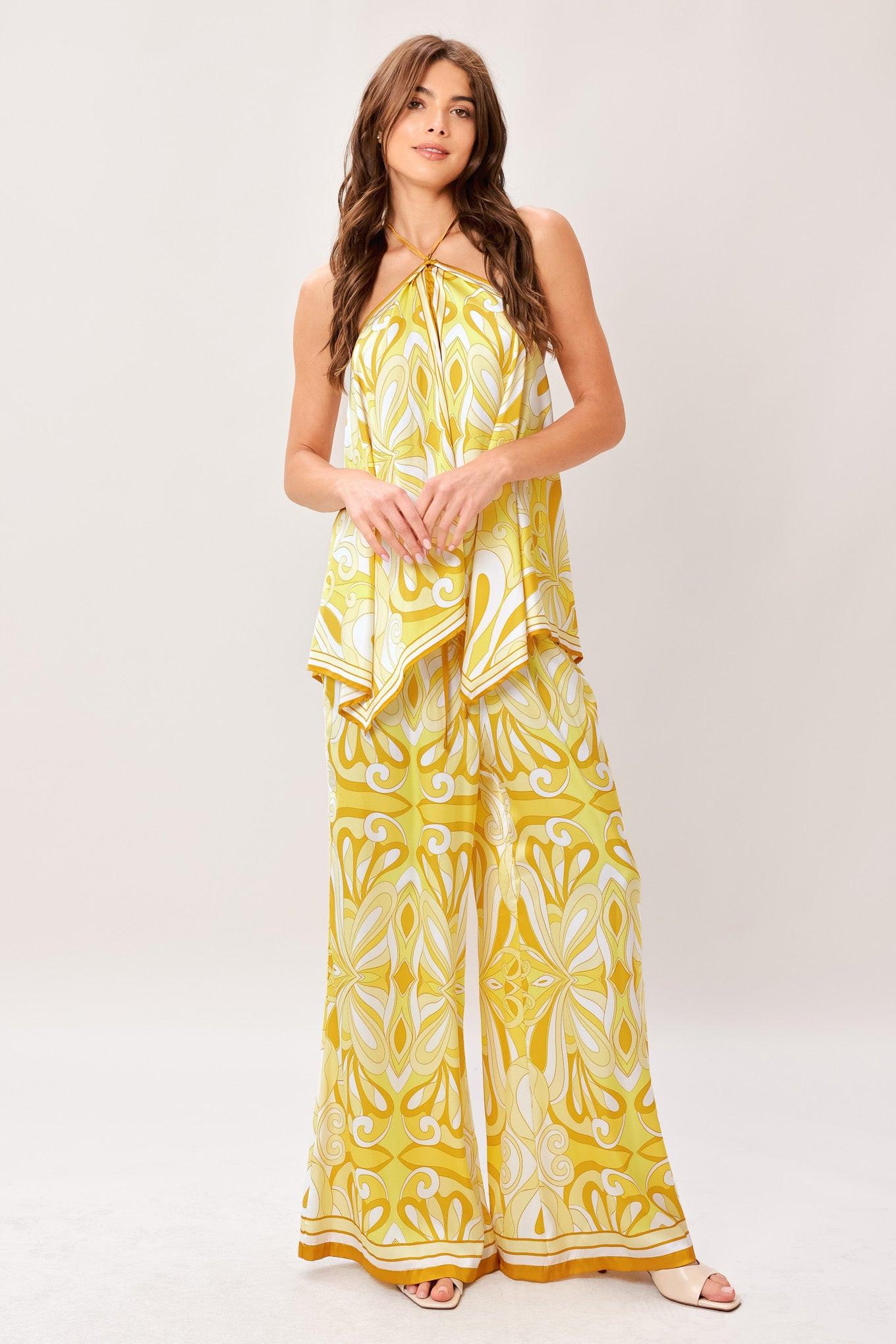 Golden Swirl Woven Hanky Top