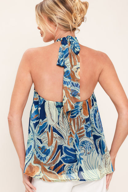 Blue Lagoon Woven Halter Top