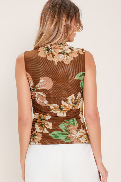 Mocha Garden Power Mesh Top
