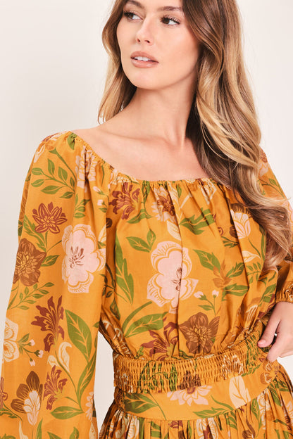 Sunset Garden Woven Top