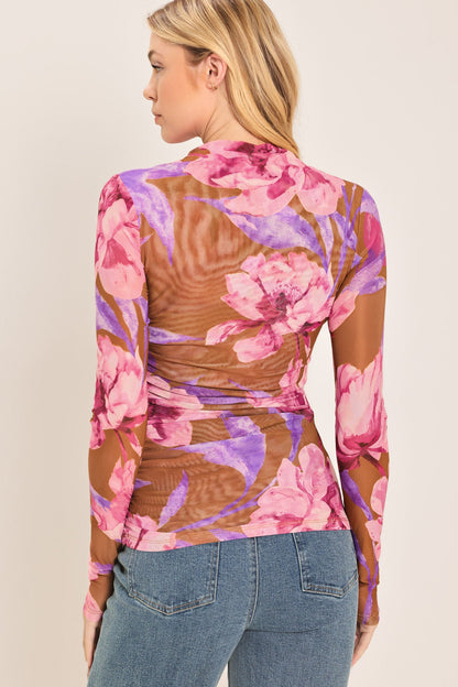Plum Blossom Power Mesh Top