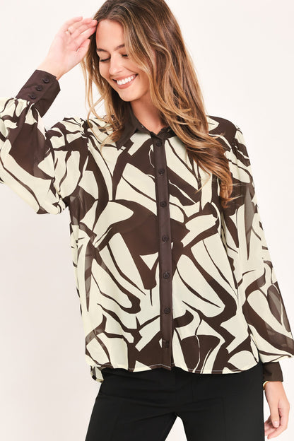 Vanilla Vine Mosaic Woven Top