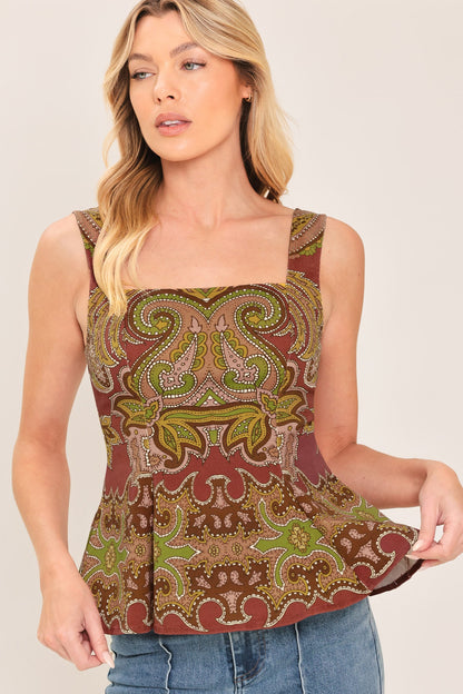 Rustic Medallion Woven Top
