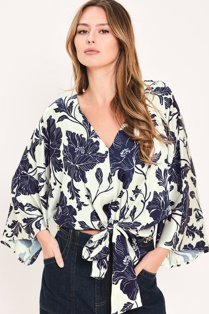 White Magnolia Current Woven Top