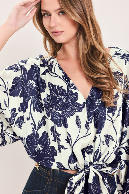 White Magnolia Current Woven Top