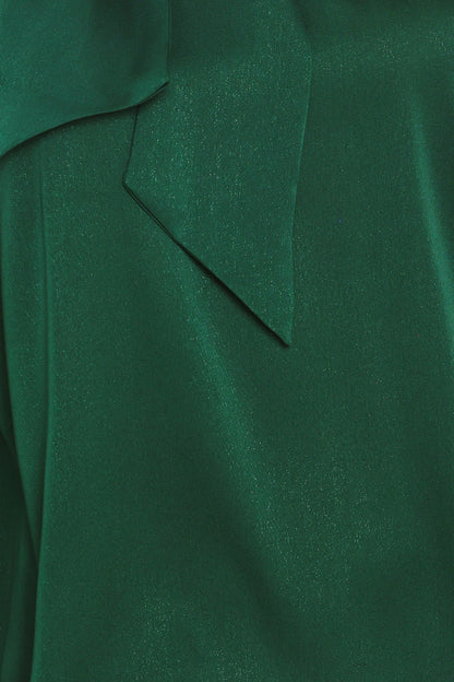 Forest Poise Hunter Green Tie-neck Raglan Top