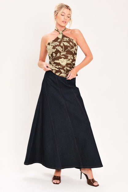 Earthy Floral Temptation Power Mesh Top