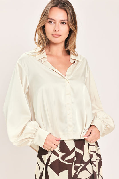 Candlelight Collar Grace Woven Top