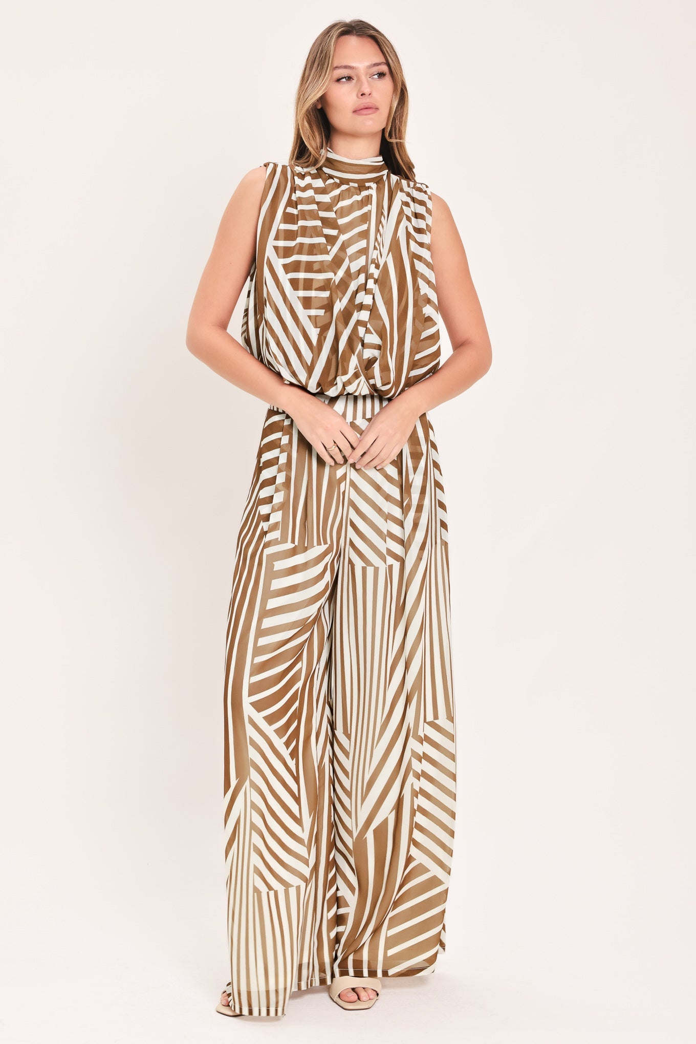 Latte Ribbon Rhapsody Woven Top