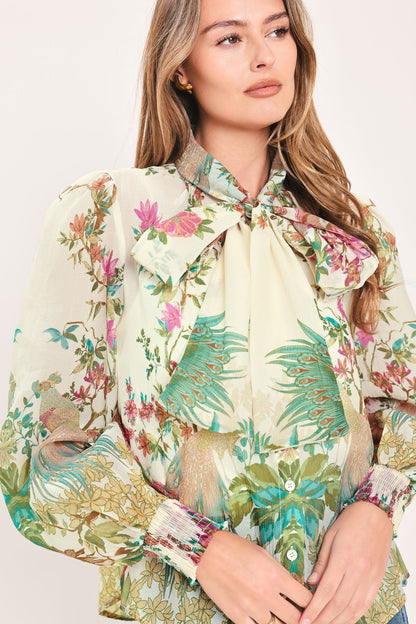 Paradise Petal Waltz Woven Top