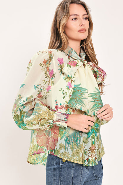 Paradise Petal Waltz Woven Top