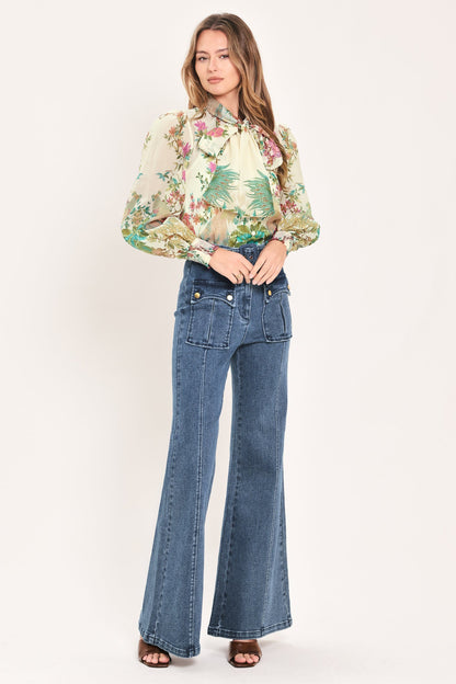 Paradise Petal Waltz Woven Top