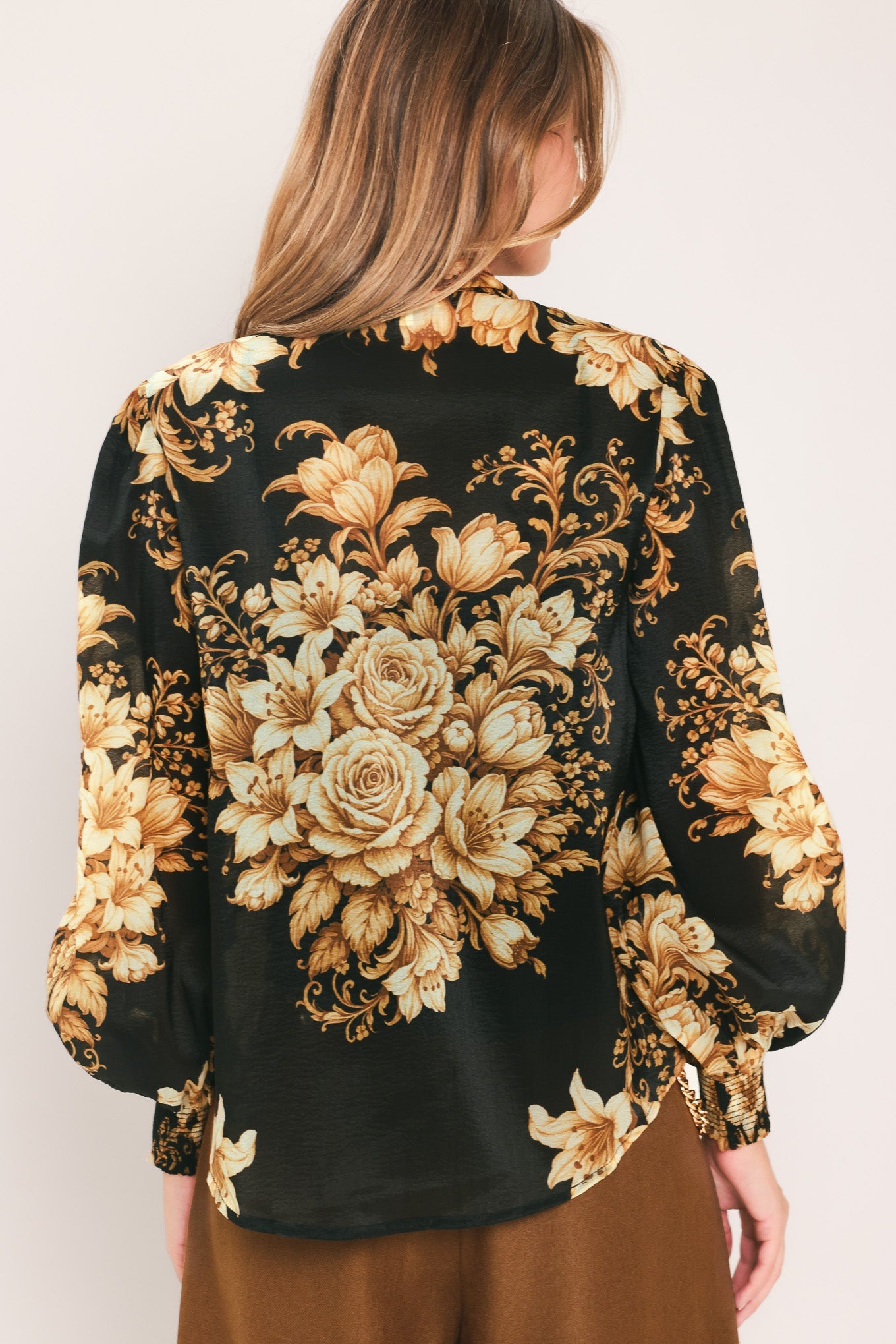 Moonlit Garden Bow Tie Blouse