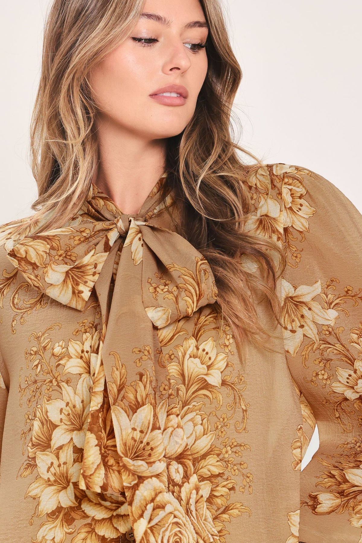 Moonlit Garden Bow Tie Blouse