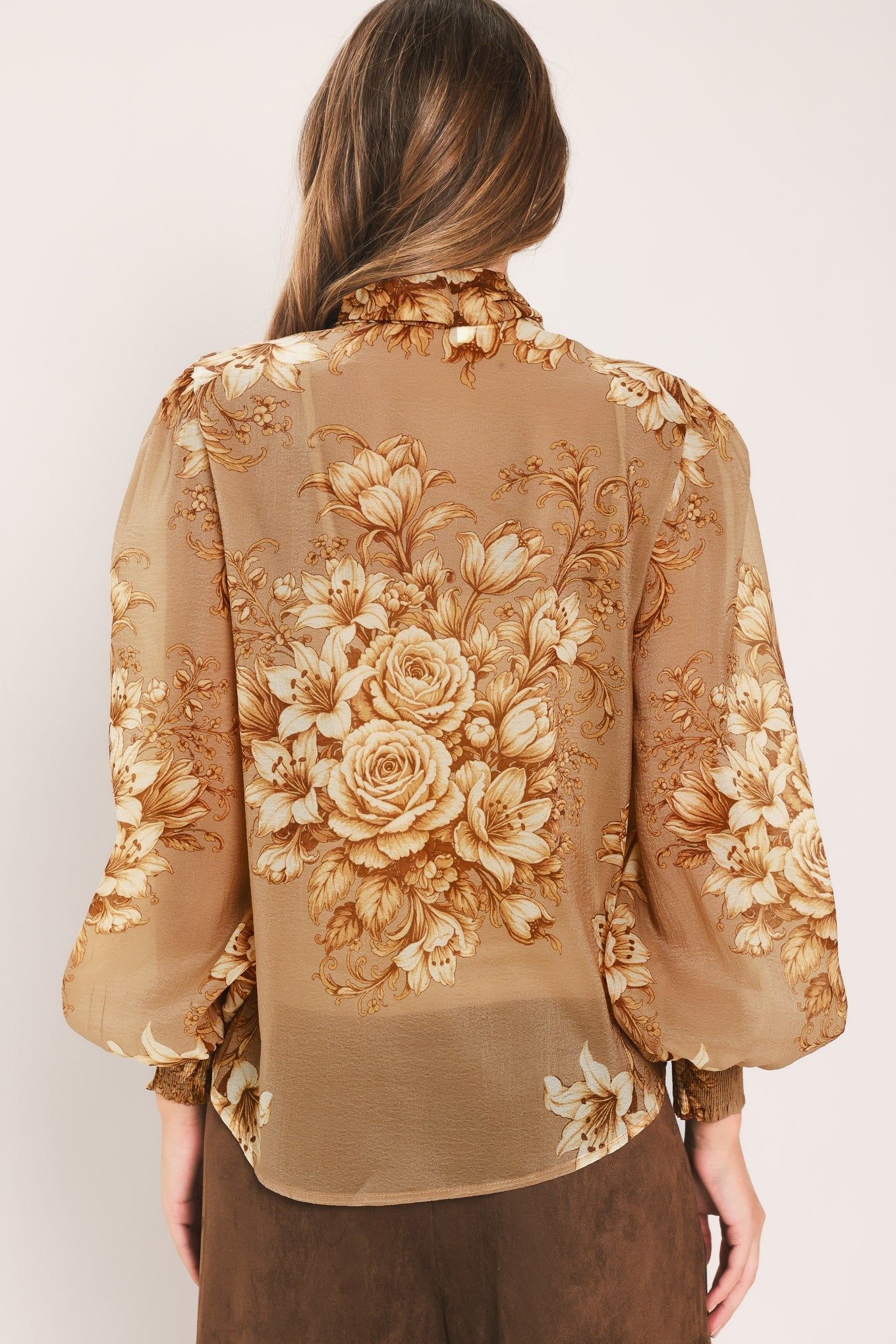 Moonlit Garden Bow Tie Blouse