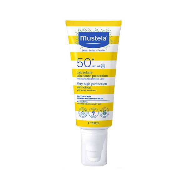 Mustela SPF50+ Sunscreen Lotion for Sensitive Skin - Water-Resistant, Natural Ingredients, Baby Friendly