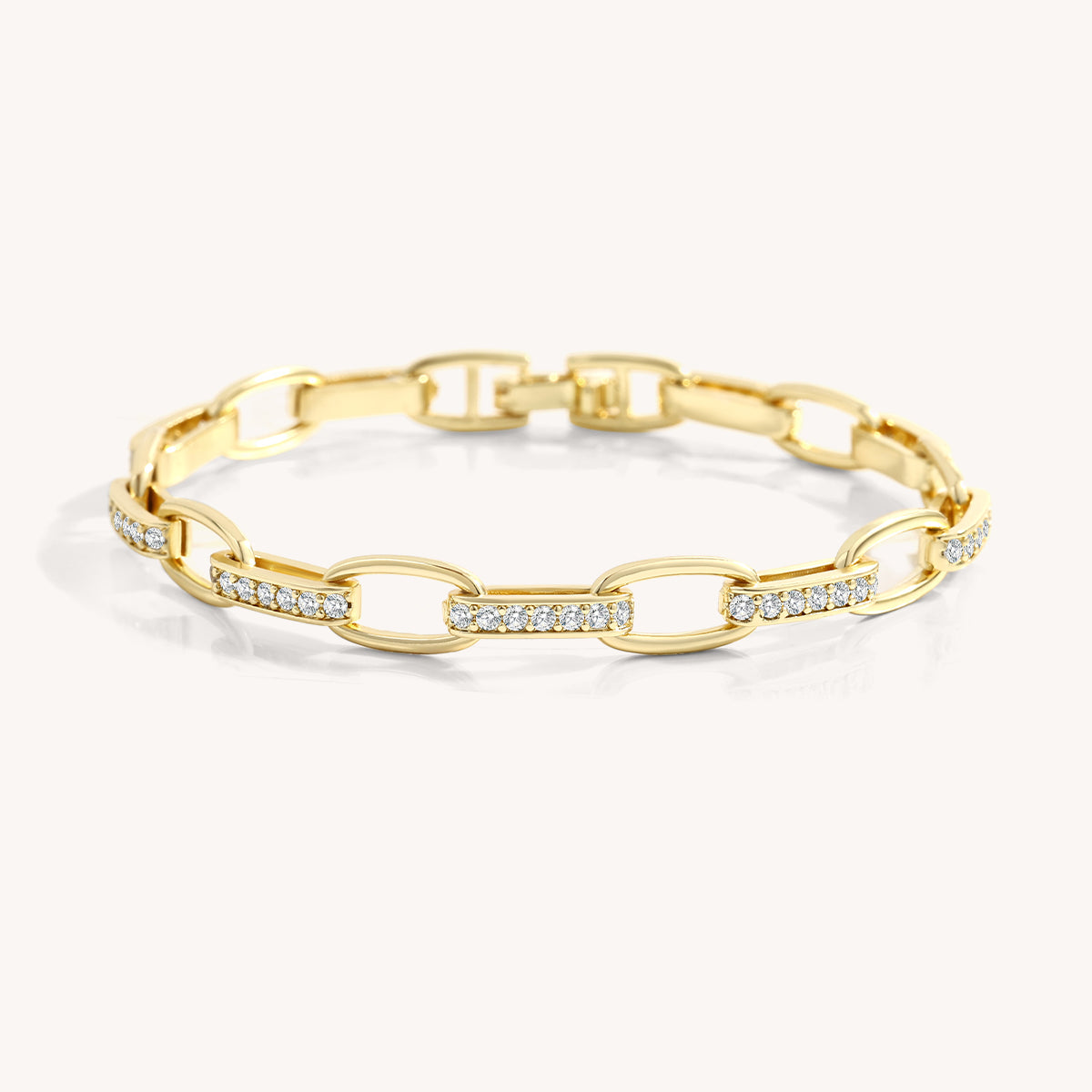Mint & Lily Interlinked Diamond Paperclip Bracelet