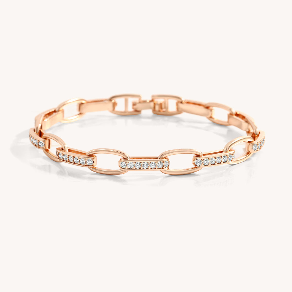 Mint & Lily Interlinked Diamond Paperclip Bracelet