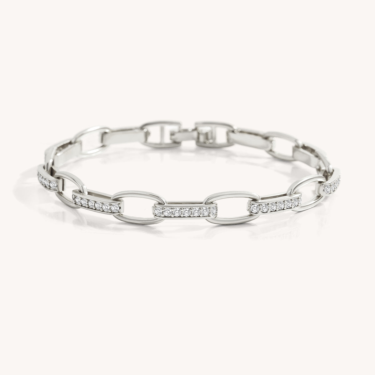 Mint & Lily Interlinked Diamond Paperclip Bracelet