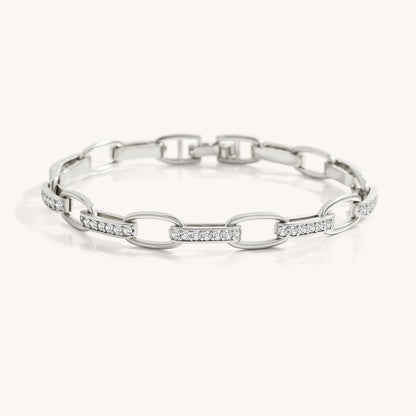 Mint & Lily Interlinked Diamond Paperclip Bracelet