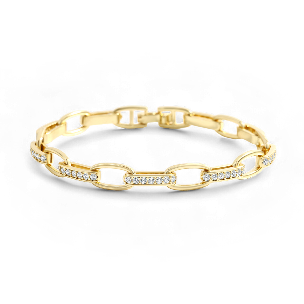 Mint & Lily Interlinked Diamond Paperclip Bracelet