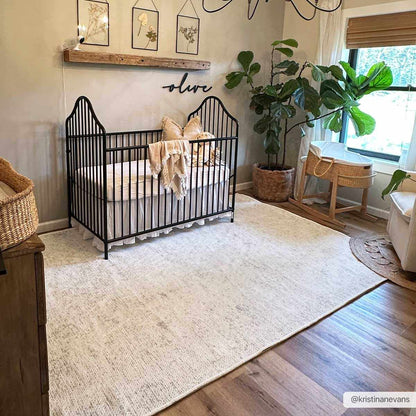 Isako Cream & Gray Solid Washable Area Rug - Clearance