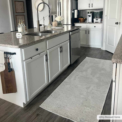 Isako Gray Solid Washable Area Rug