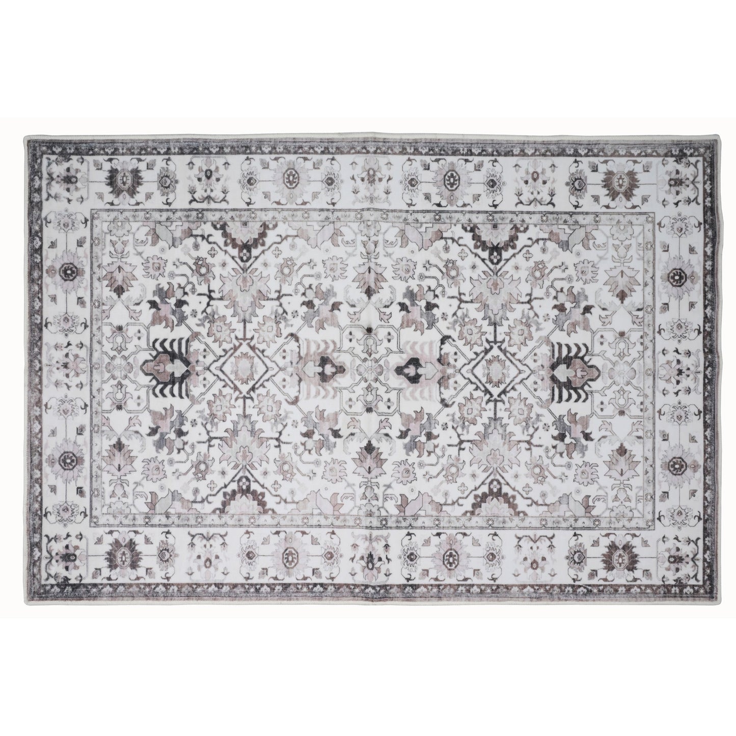 Bibb Home Washable Flannel Printed Accent Rug With Latex Back 1-2 Pack  24x36
