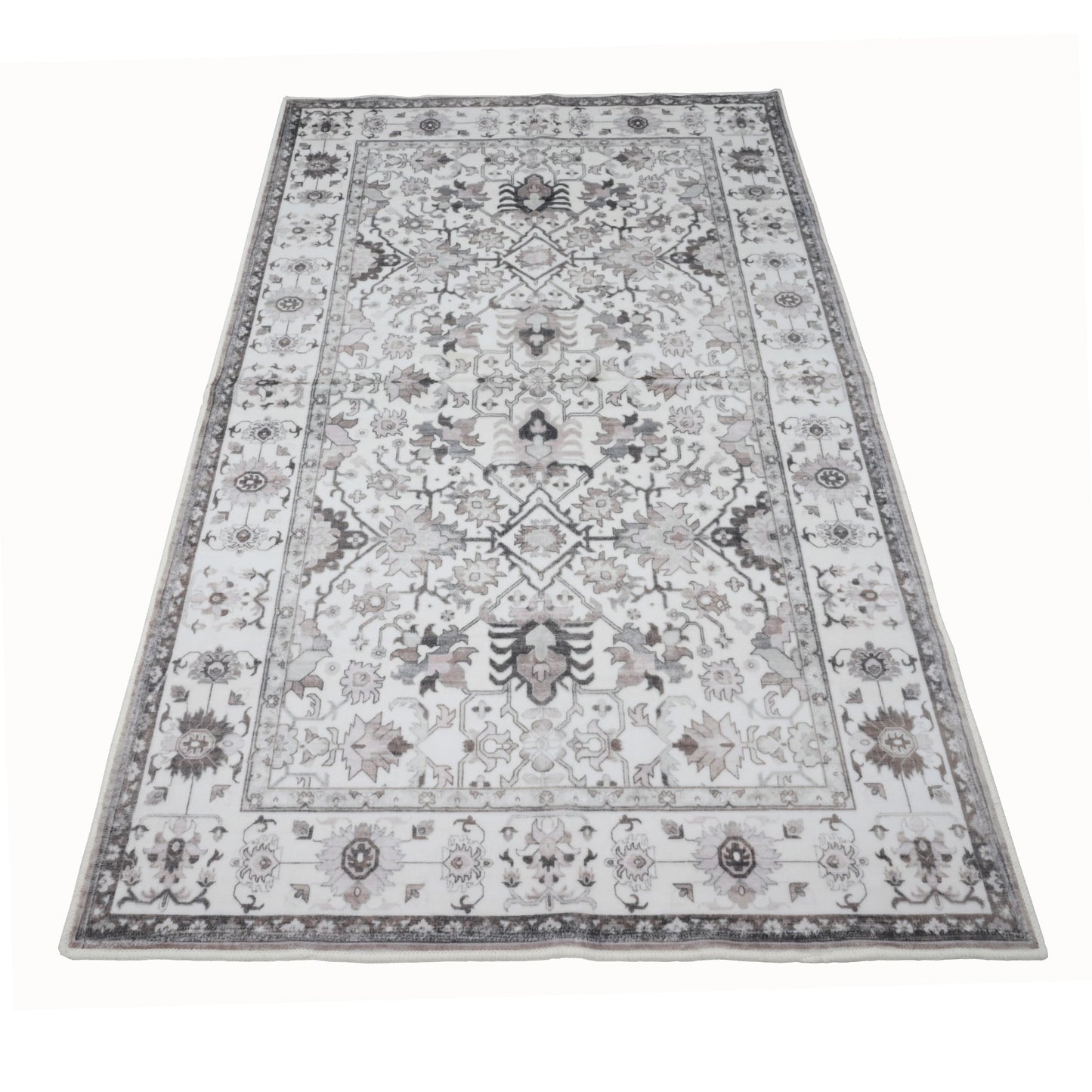 Bibb Home Washable Flannel Printed Accent Rug With Latex Back 1-2-Pack 20x30