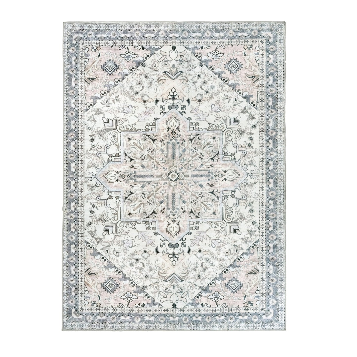 Kathy Ireland Soft Brushed Flannel Washable Rug With Latex Back