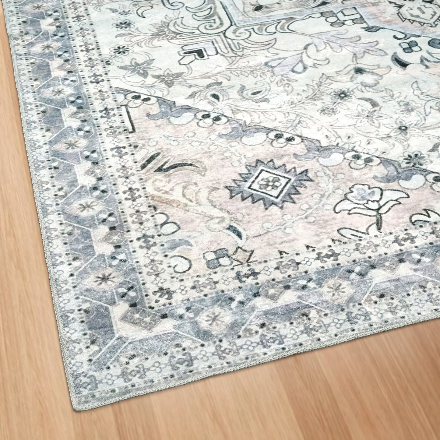 Kathy Ireland Soft Brushed Flannel Washable Rug With Latex Back