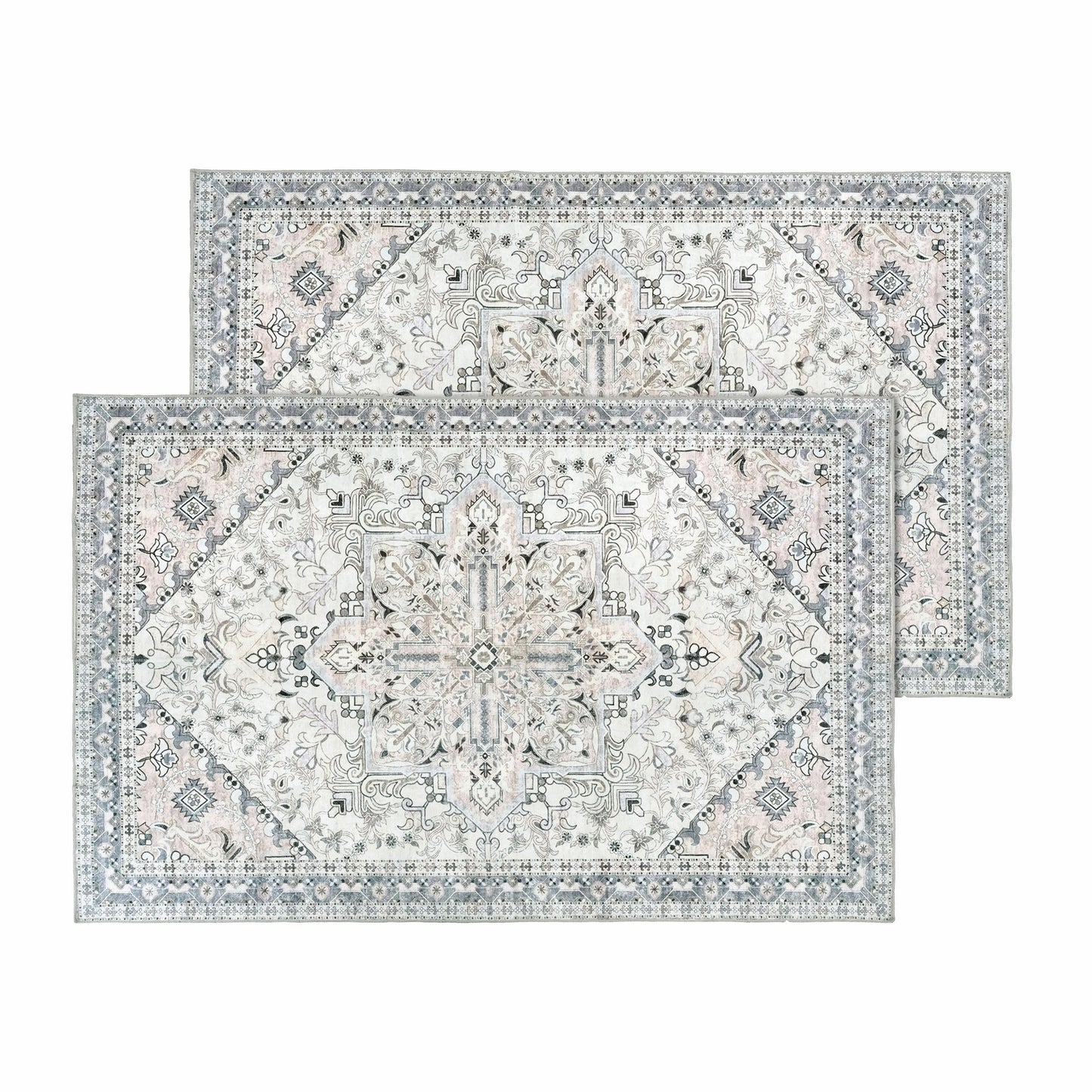 Kathy Ireland Soft Brushed Flannel Washable Rug With Latex Back