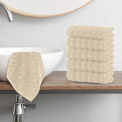 Elegant Comfort 6-Pack Premium Turkish Cotton Braided Washcloths Set, 13 x 13 inch