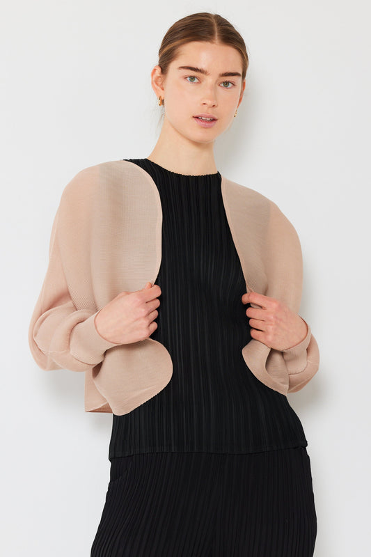 Marina West Pleated Puff Sleeve Bolero Jacket- Style#J04SR