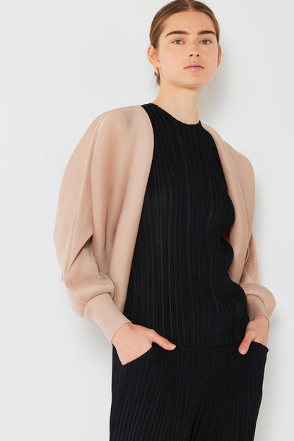 Marina West Pleated Puff Sleeve Bolero Jacket- Style#J04SR