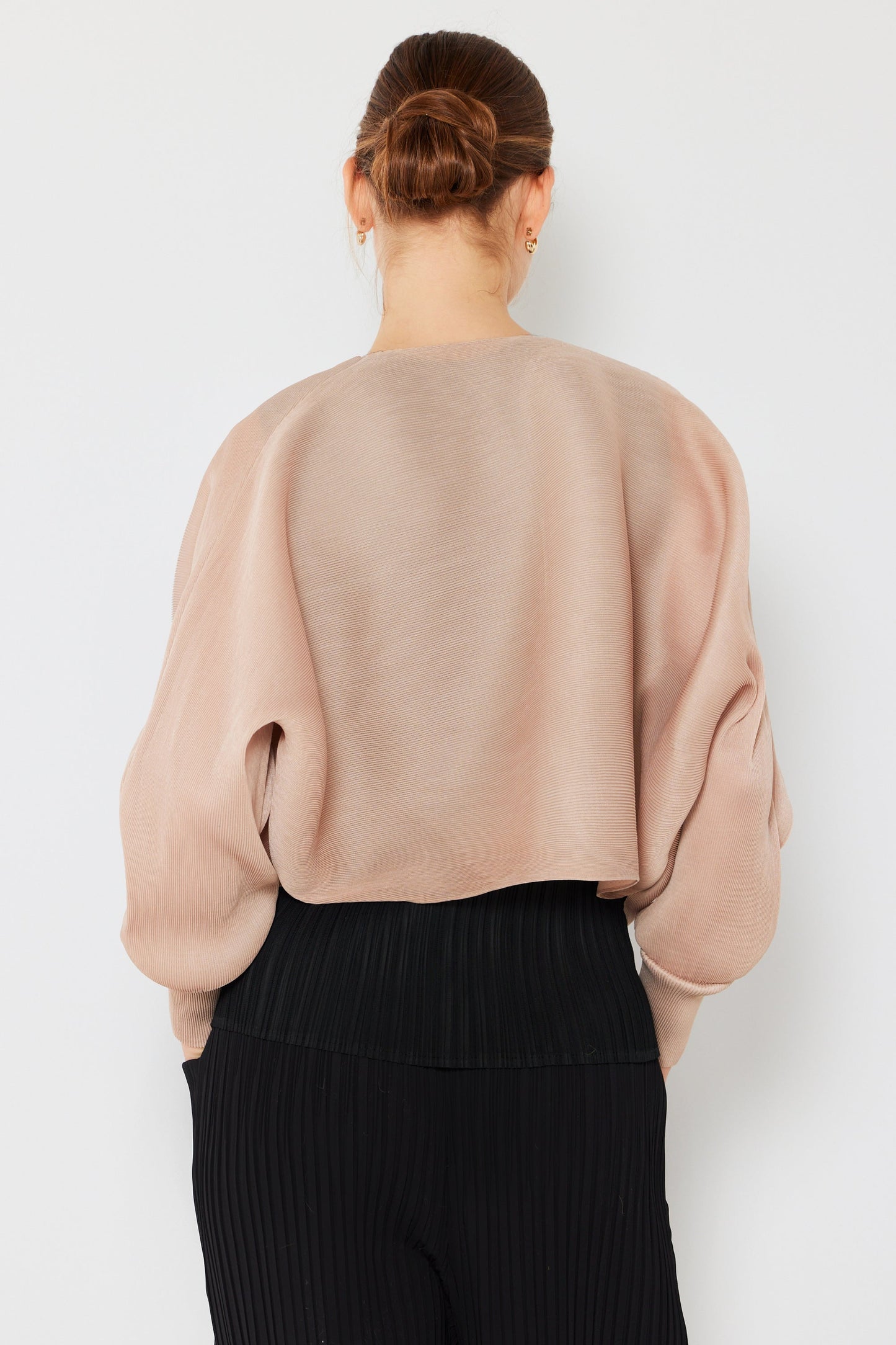 Marina West Pleated Puff Sleeve Bolero Jacket- Style#J04SR
