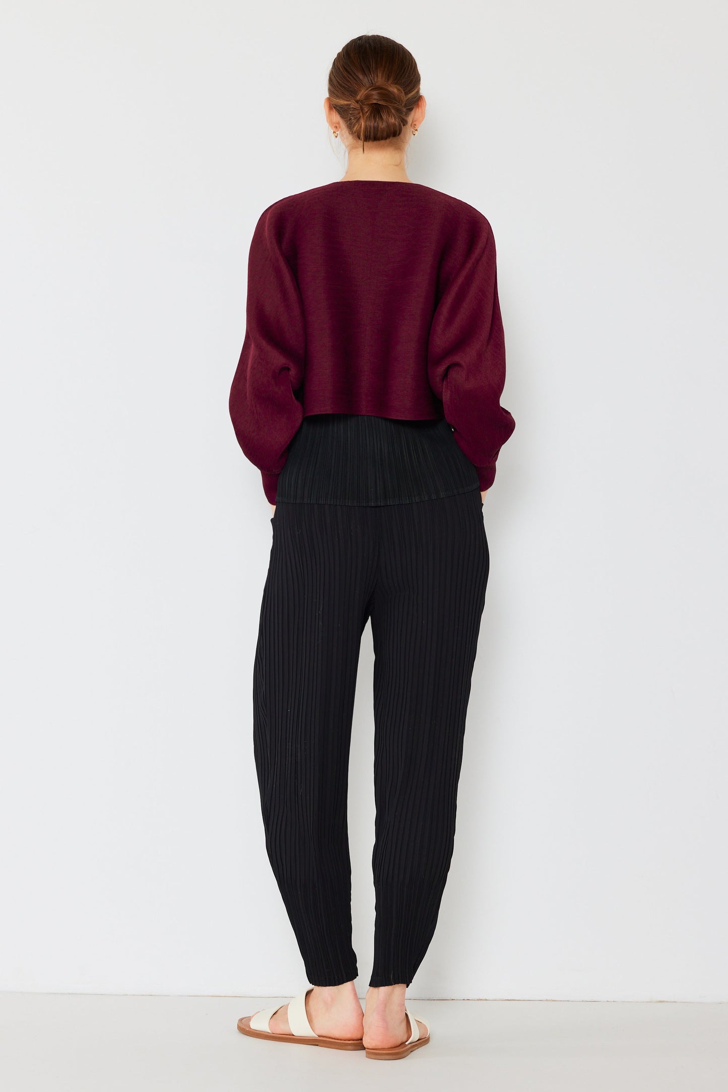 Marina West Pleated Puff Sleeve Bolero Jacket- Style#J04SR