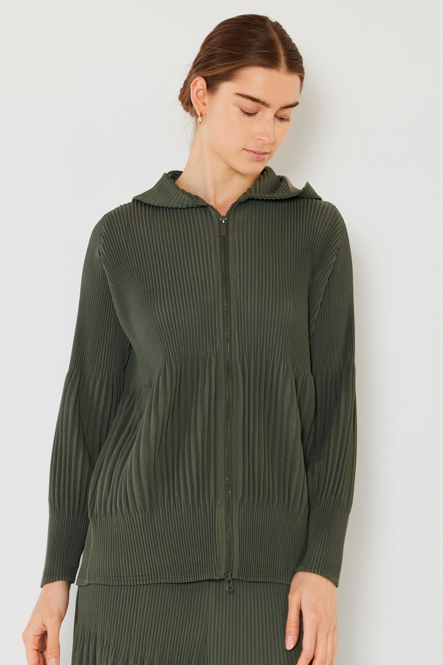 Marina West Pleated Unisex Plisse Jacket with 2-Way Zipper- Style#J05HD