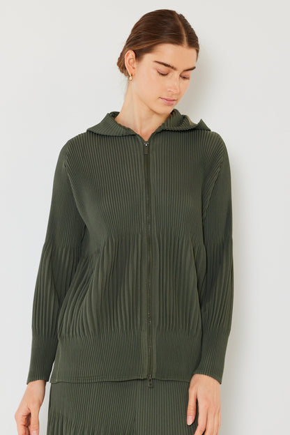 Marina West Pleated Unisex Plisse Jacket with 2-Way Zipper- Style#J05HD